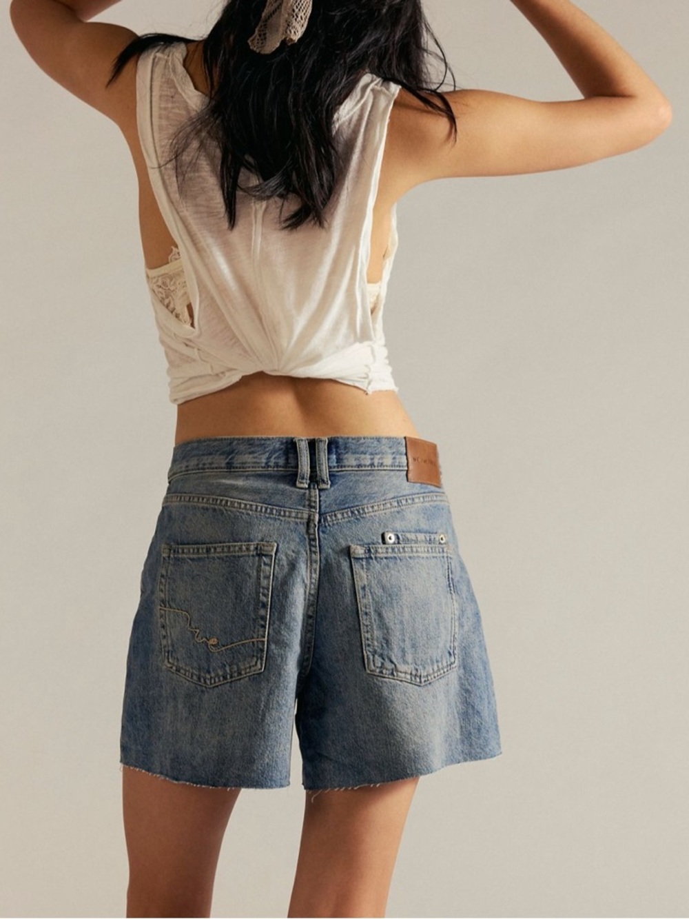 We The Free Light Blue Denim Jean Shorts - Picture 2 of 5